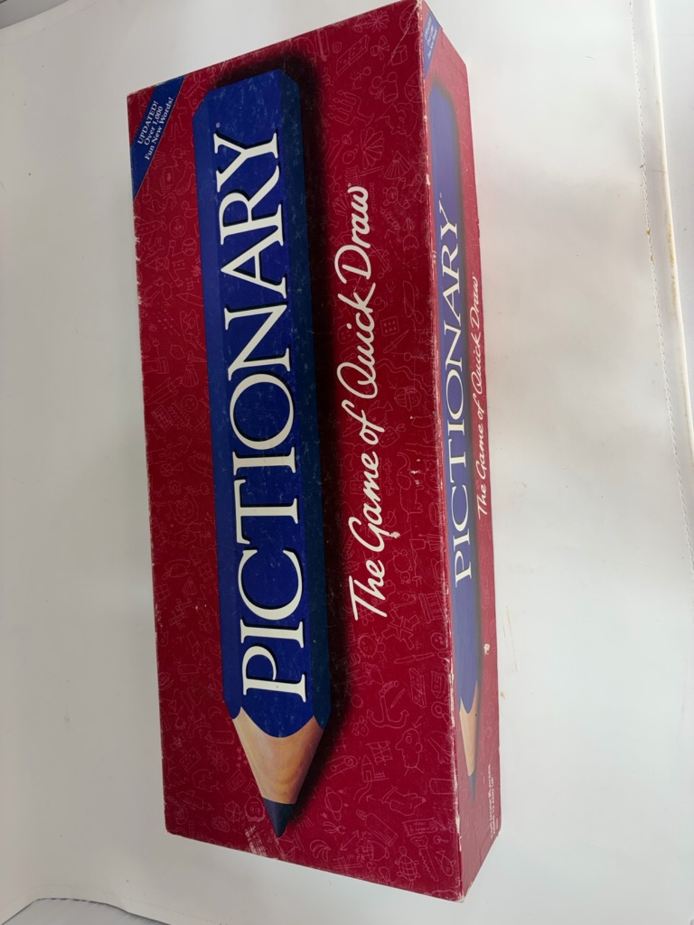 Vintage Milton Bradley 1993,1997 Pictionary  Drawing Game Maroon Burgundy Box